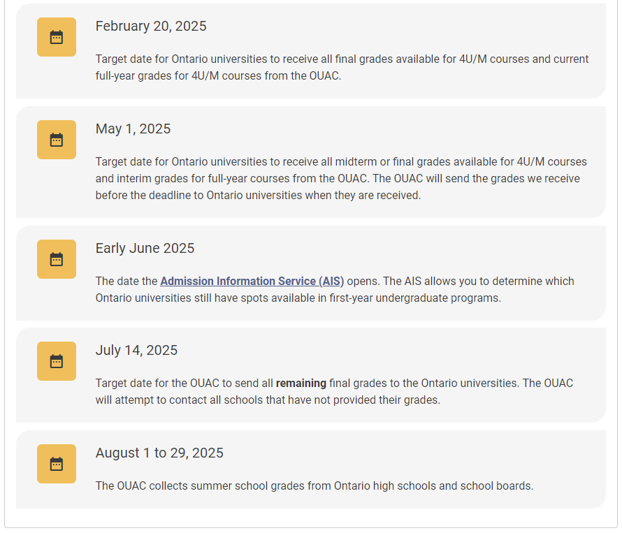 Timelines for Ontario University Applications in 2025 - Cestar High School